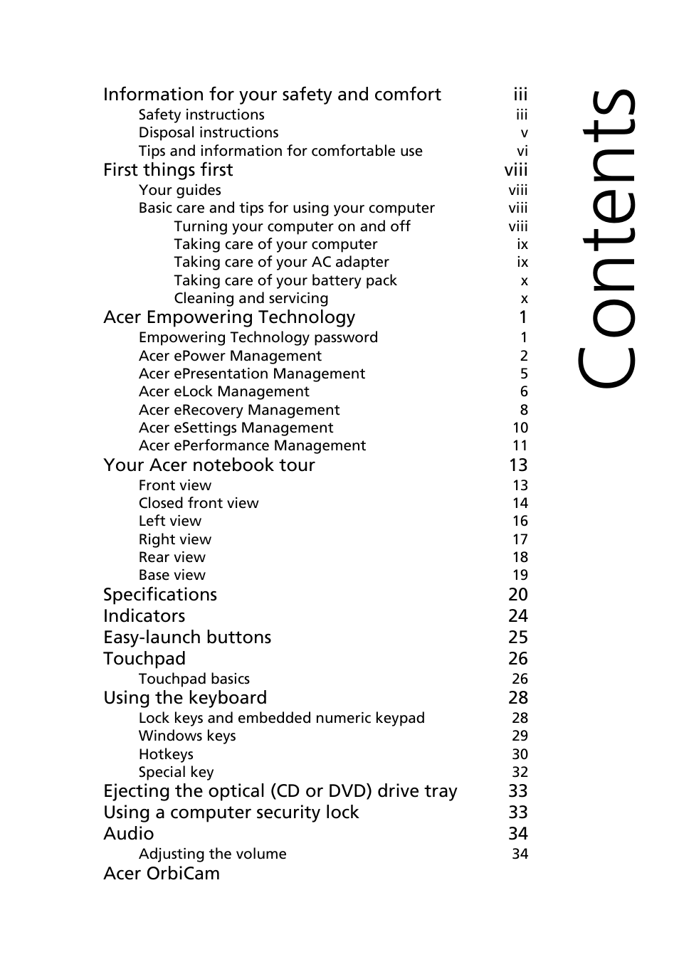 Acer TravelMate 2440 User Manual | Page 11 / 90