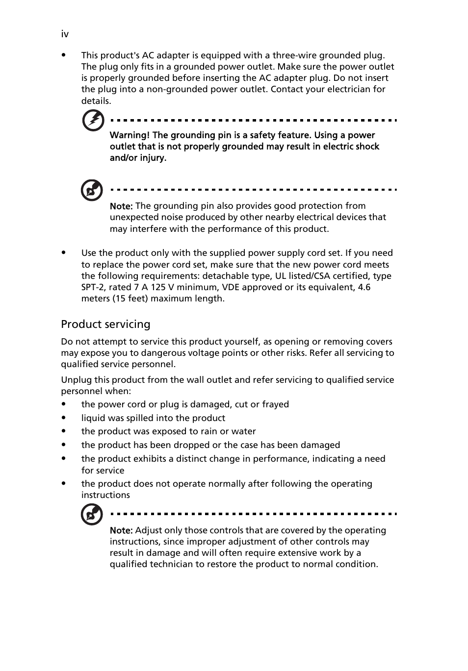 Acer TravelMate 2440 User Manual | Page 4 / 90