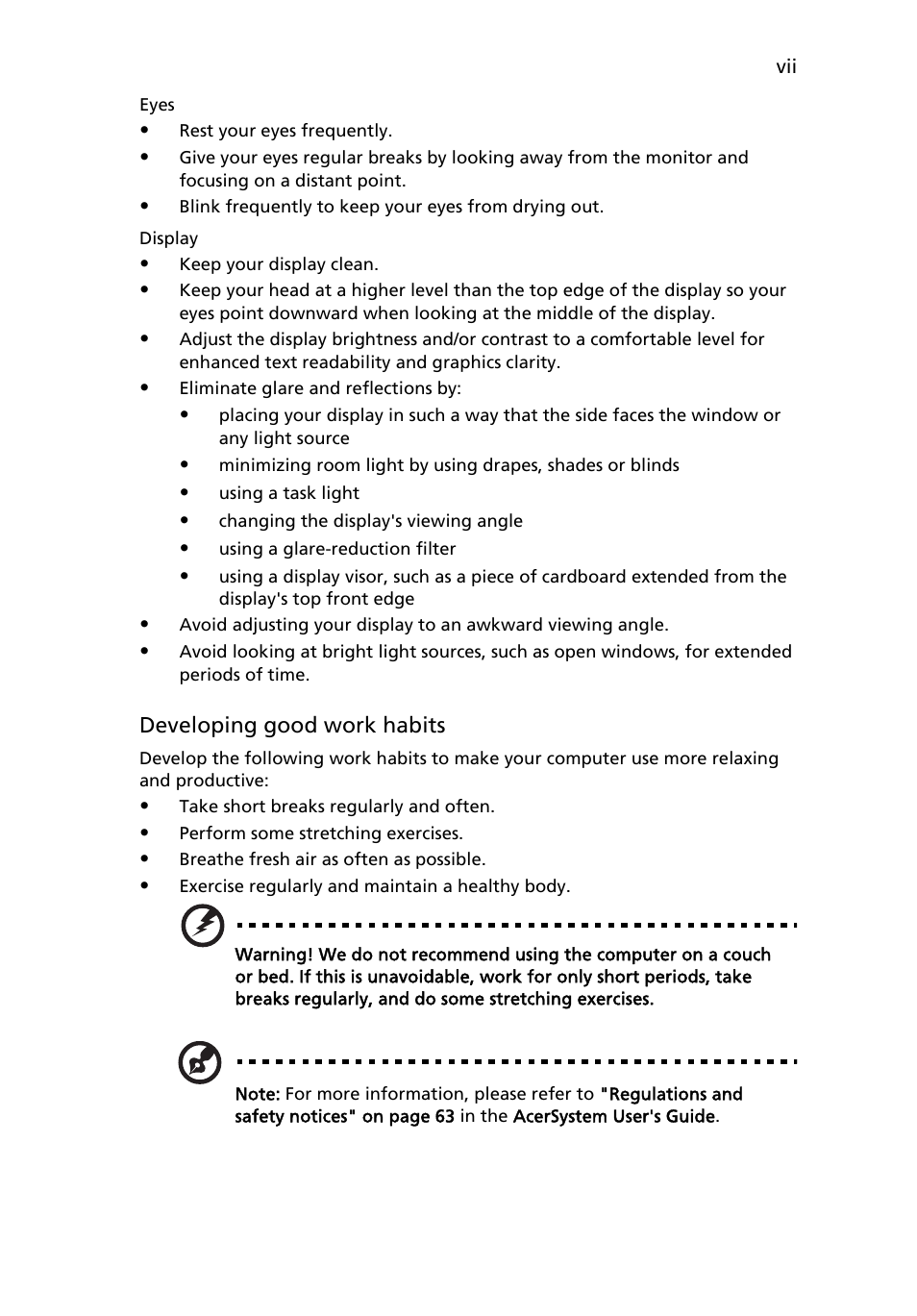 Acer TravelMate 2440 User Manual | Page 7 / 90