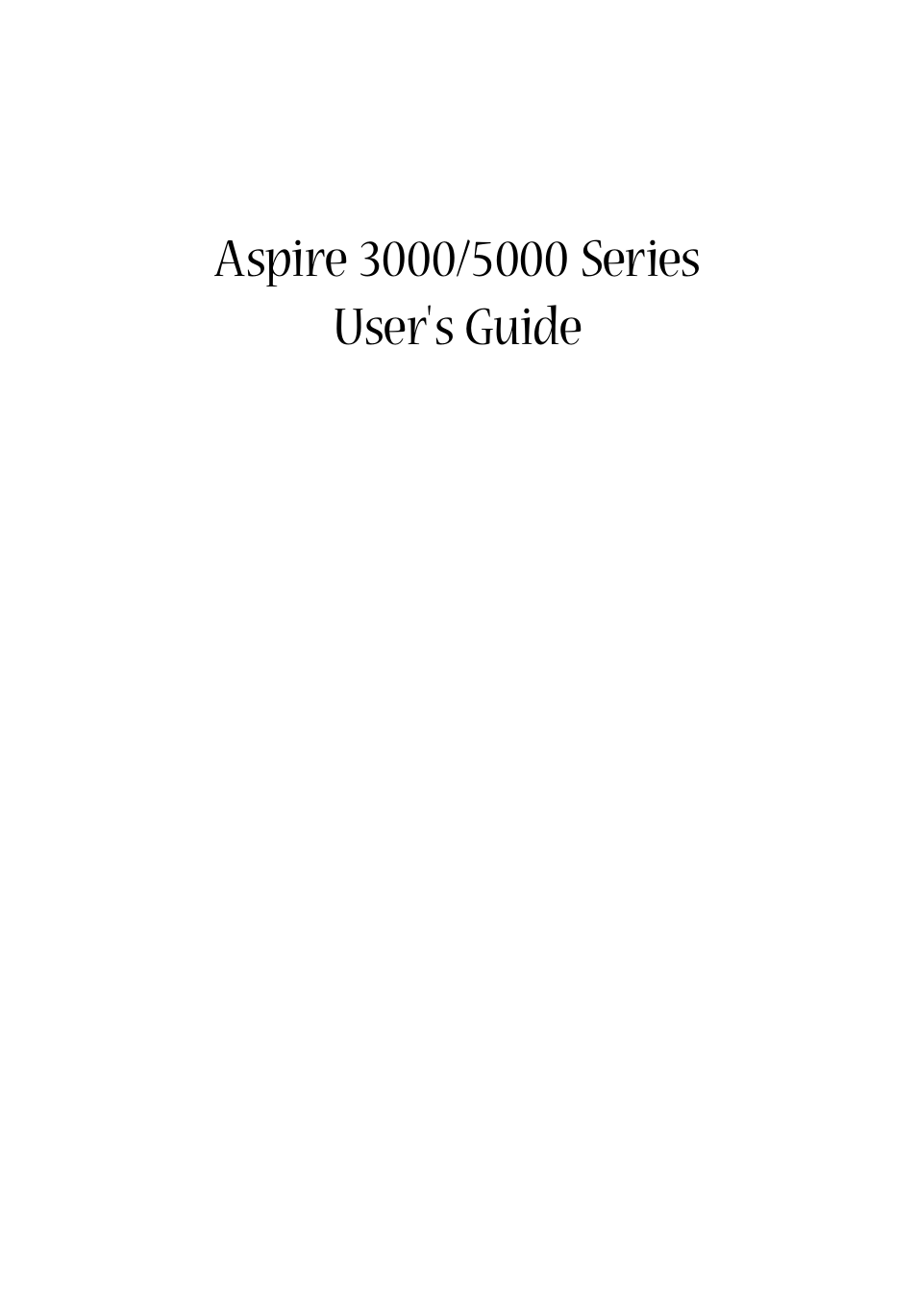 Acer Aspire 3000 User Manual | 34 pages