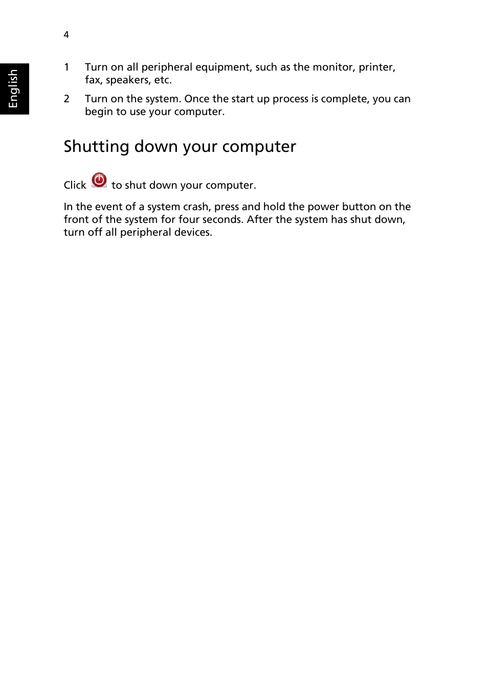 Shutting down your computer | Acer Aspire R3600 User Manual | Page 14 / 30