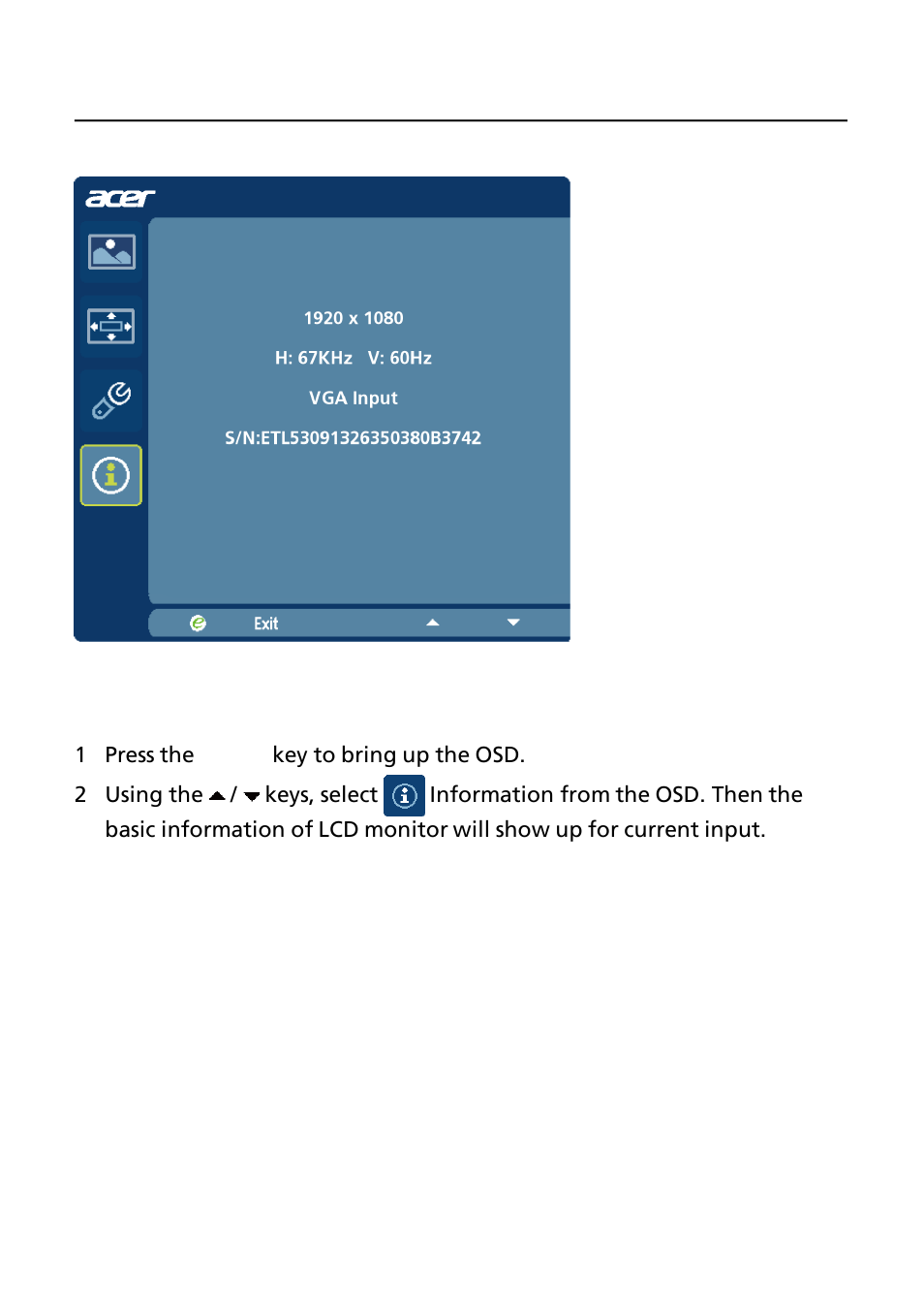 Acer G245HQL User Manual | Page 19 / 23