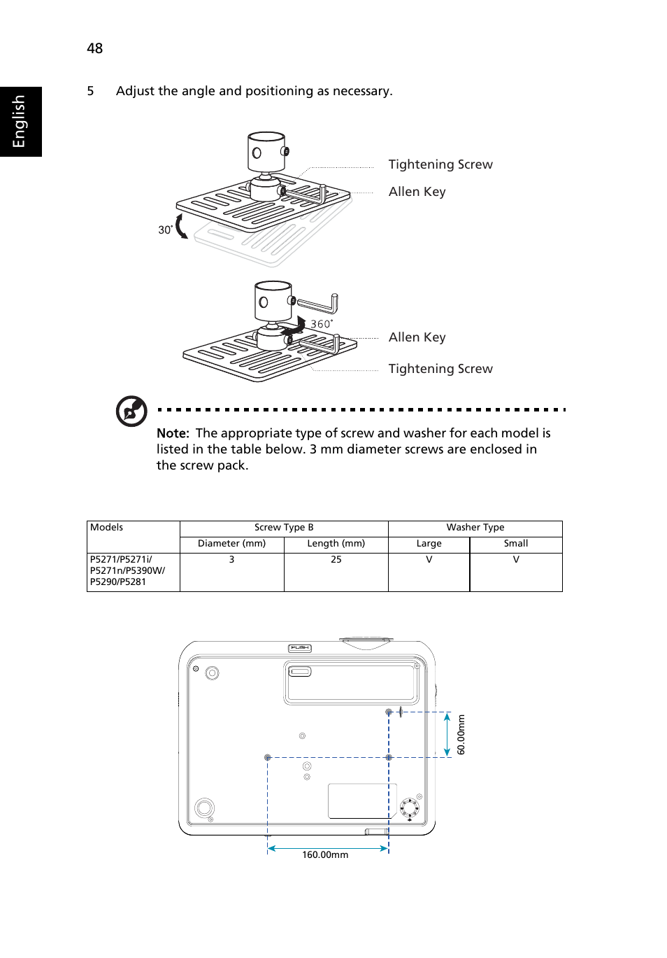 English | Acer P5271i User Manual | Page 58 / 69