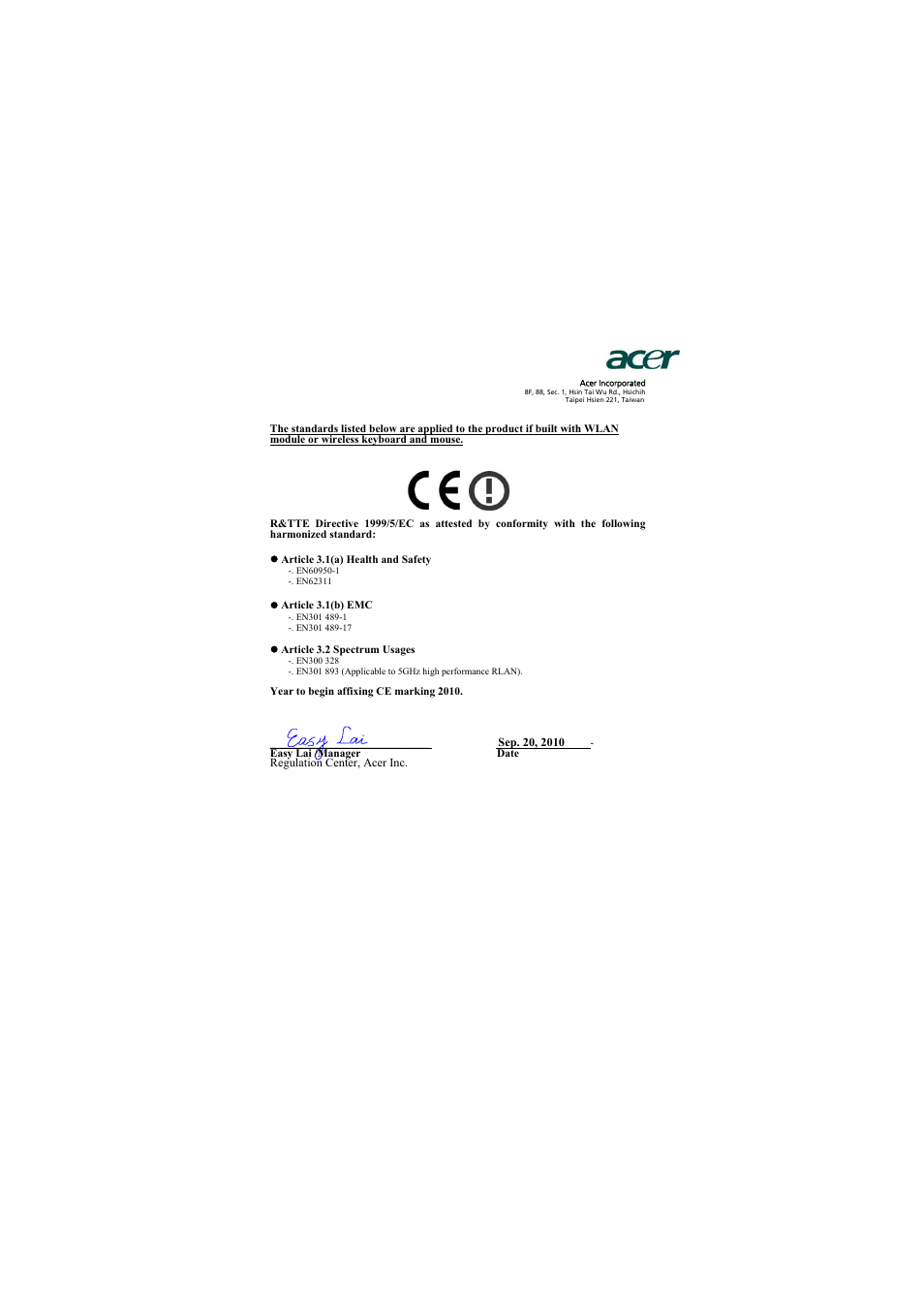 Acer P5271i User Manual | Page 68 / 69