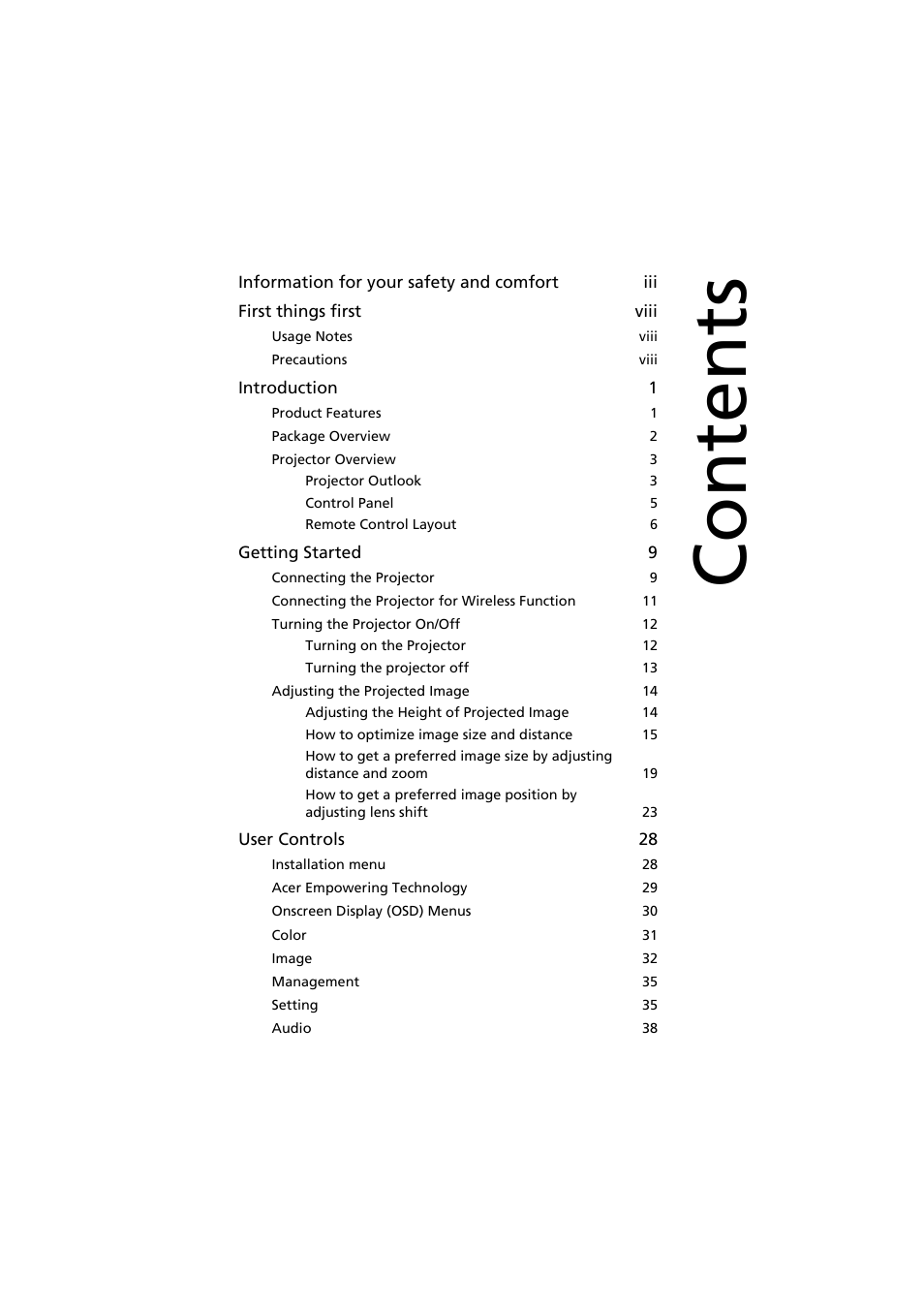 Acer P5271i User Manual | Page 9 / 69