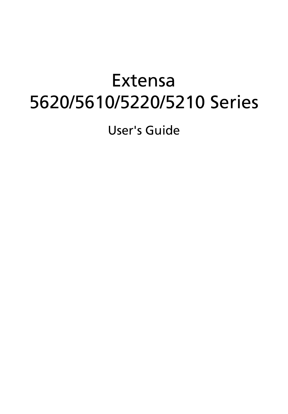 Acer Extensa 5610 User Manual | 96 pages