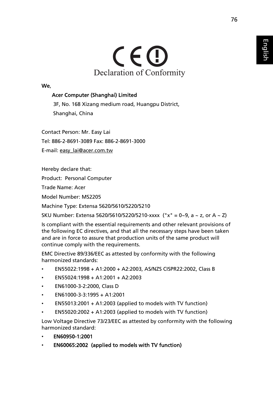 Acer Extensa 5610 User Manual | Page 93 / 96