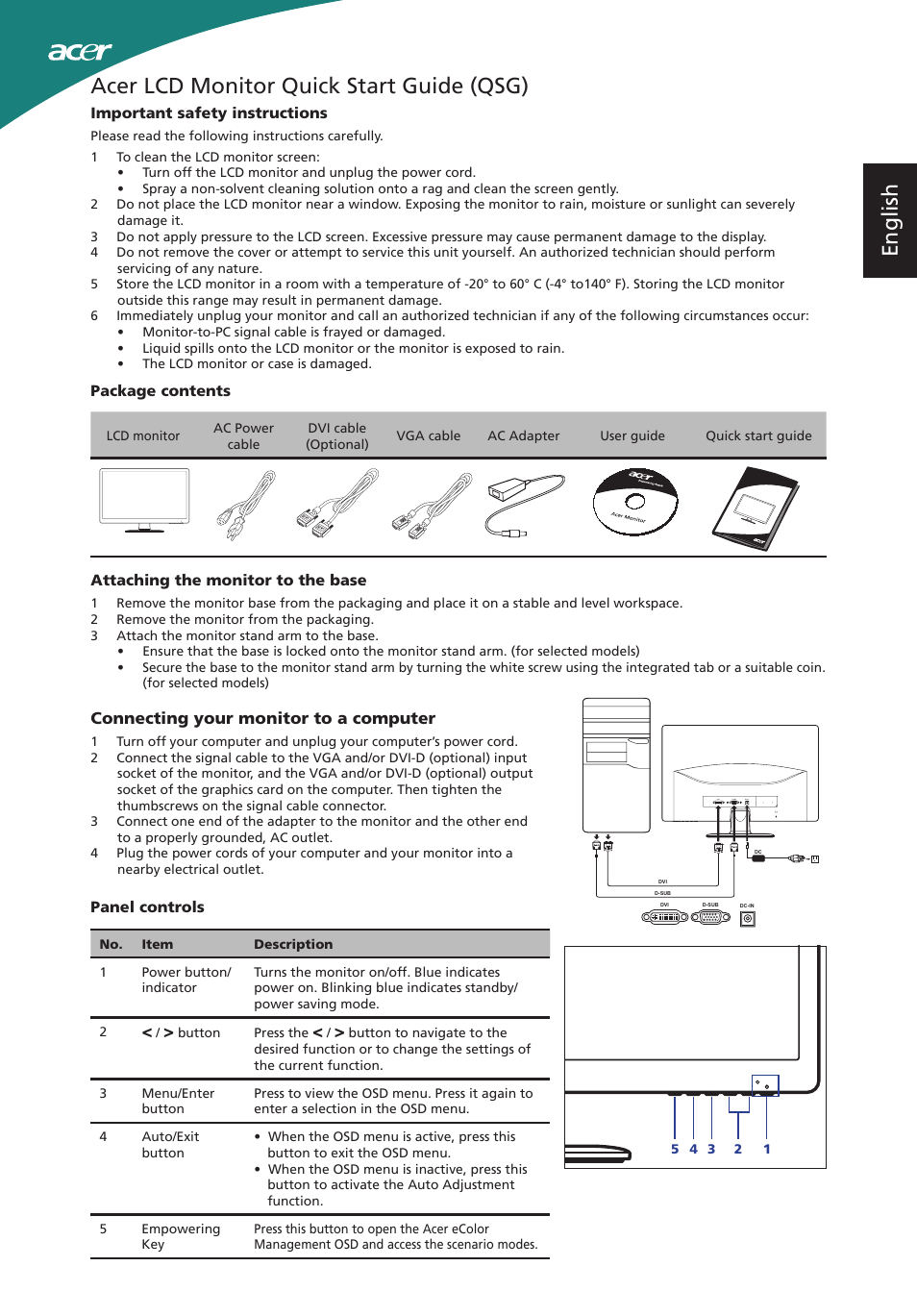 Acer S200HL User Manual | 2 pages