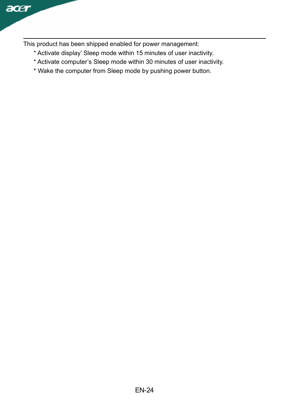 Acer X233HZ User Manual | Page 26 / 26