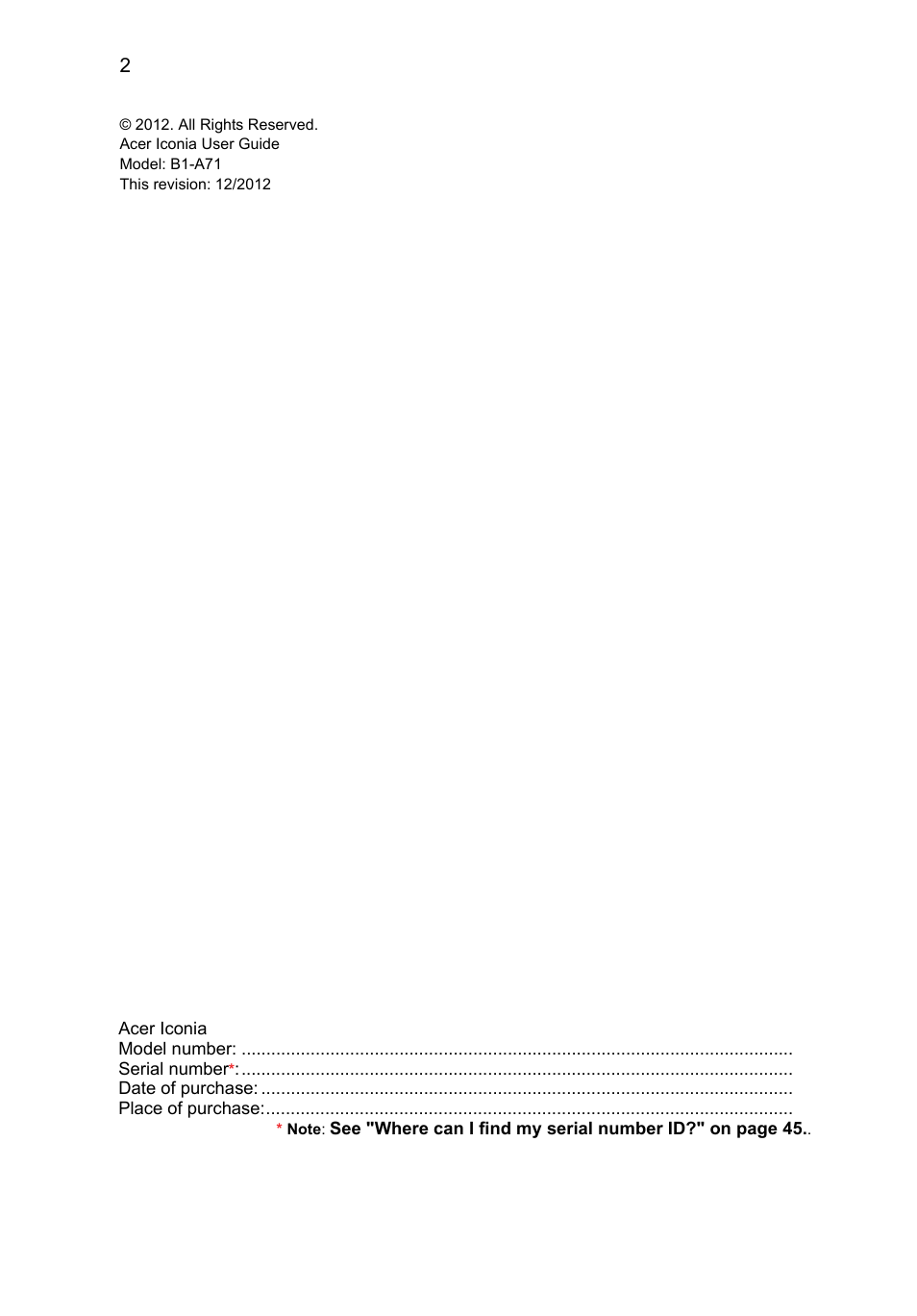 Acer B1-A71 User Manual | Page 2 / 51