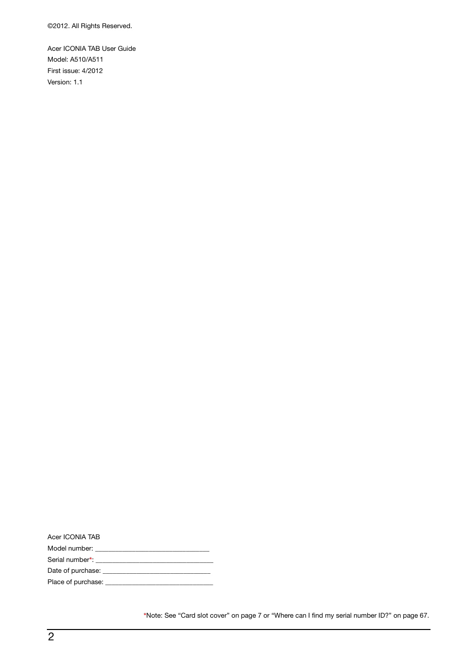 Acer A510 User Manual | Page 2 / 72