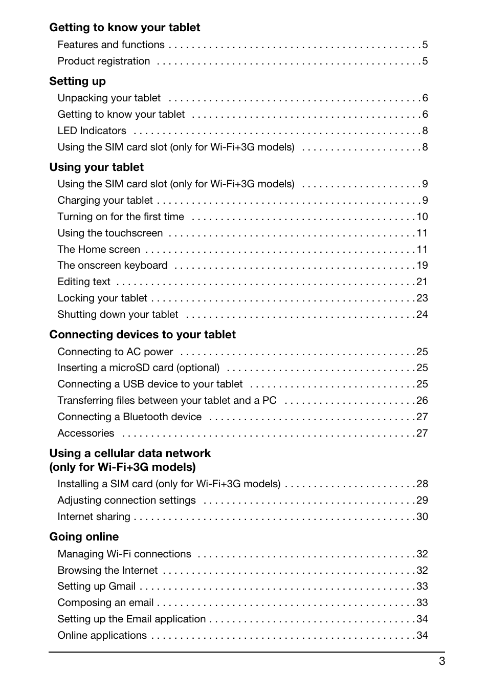 Acer A510 User Manual | Page 3 / 72