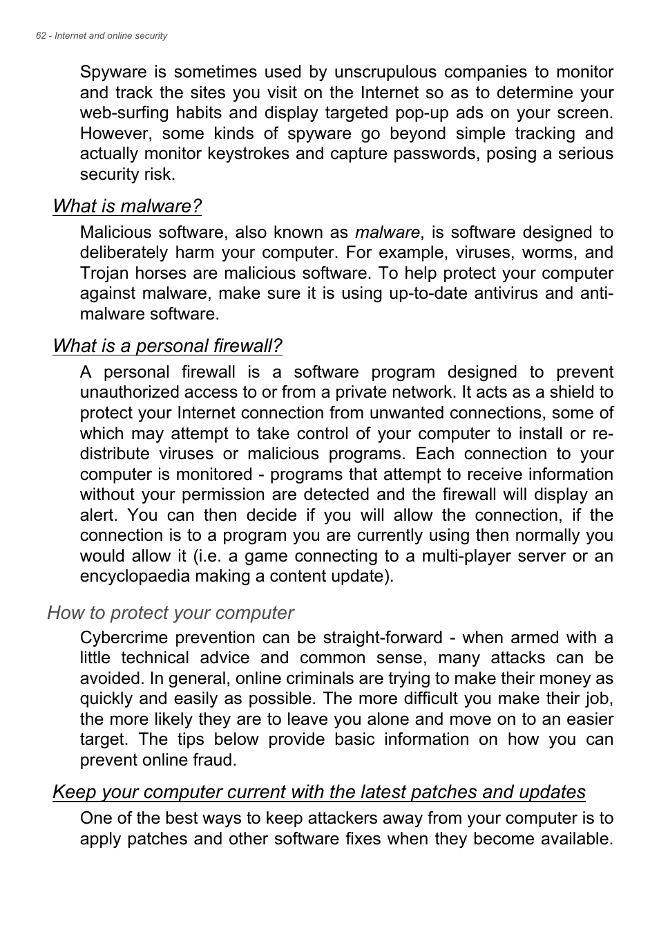 Acer Veriton M2630 User Manual | Page 62 / 68