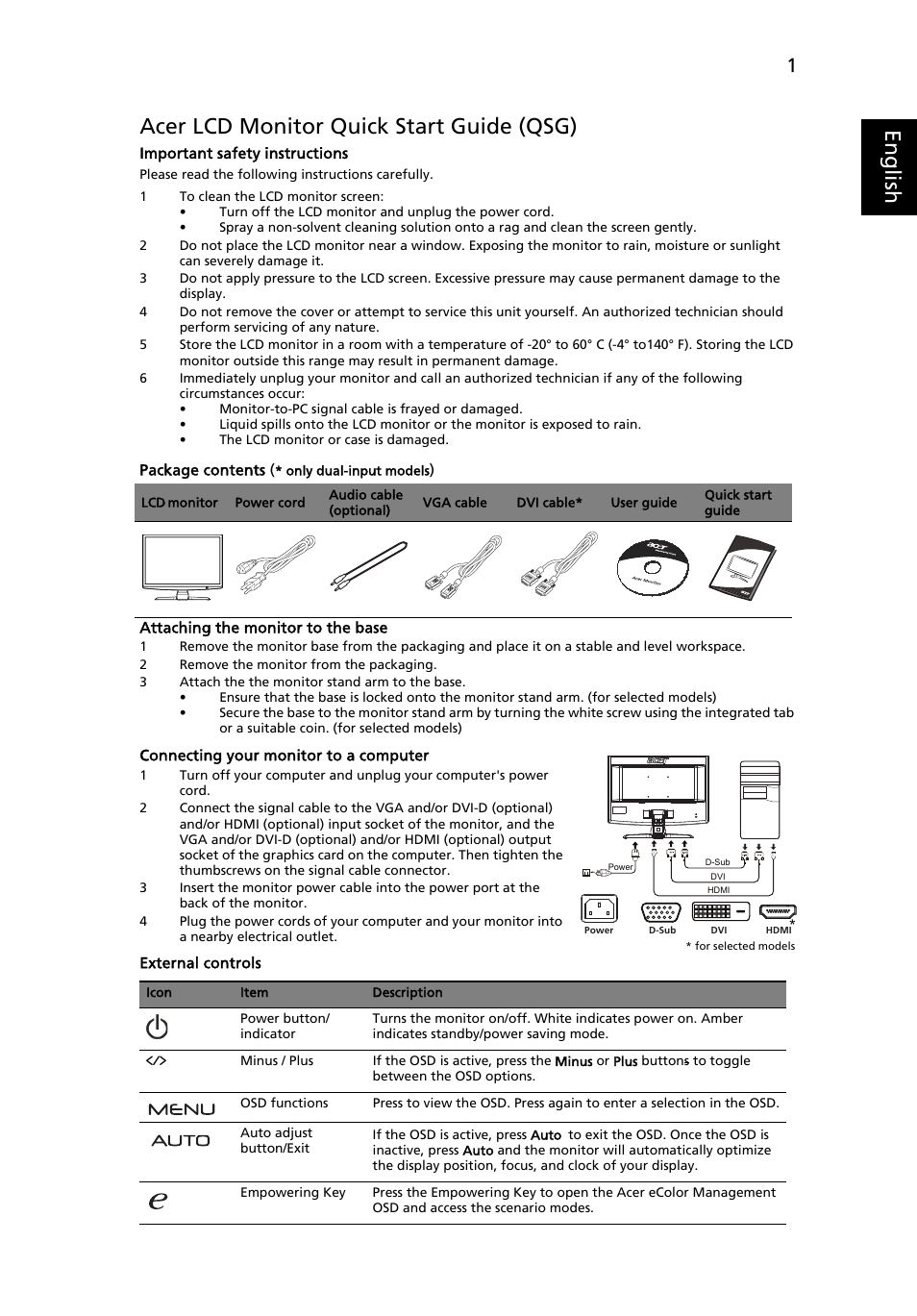 Acer P244W User Manual | 2 pages