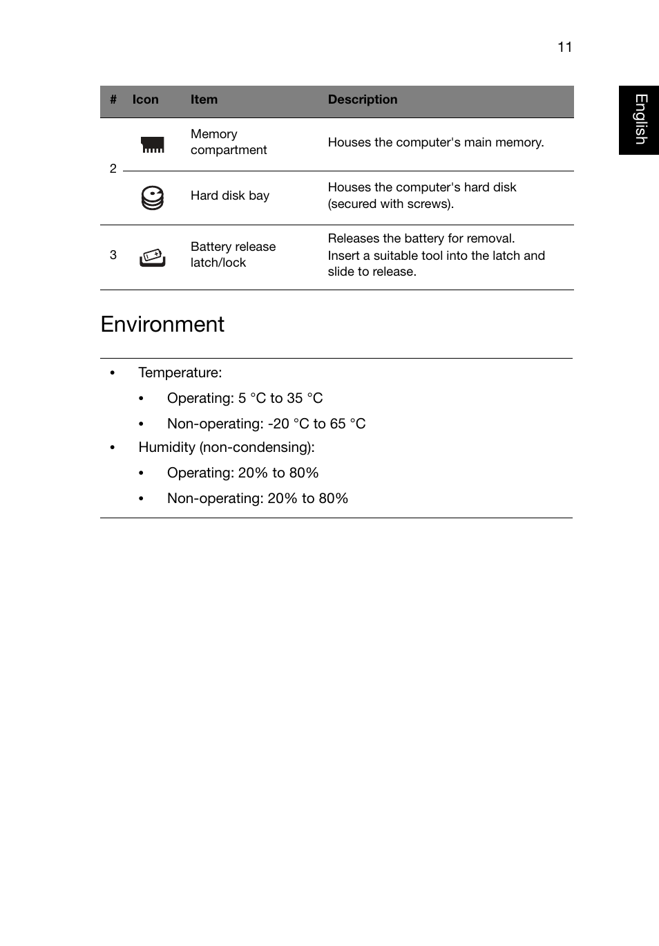 Environment | Acer Aspire 4755G User Manual | Page 11 / 11