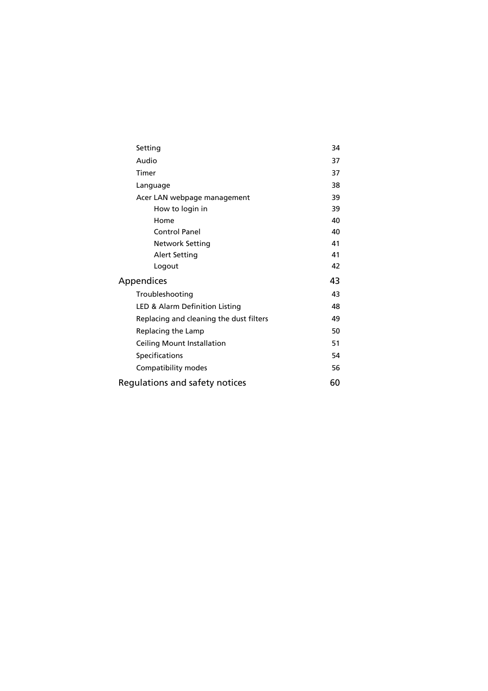 Acer P1203PB User Manual | Page 10 / 74
