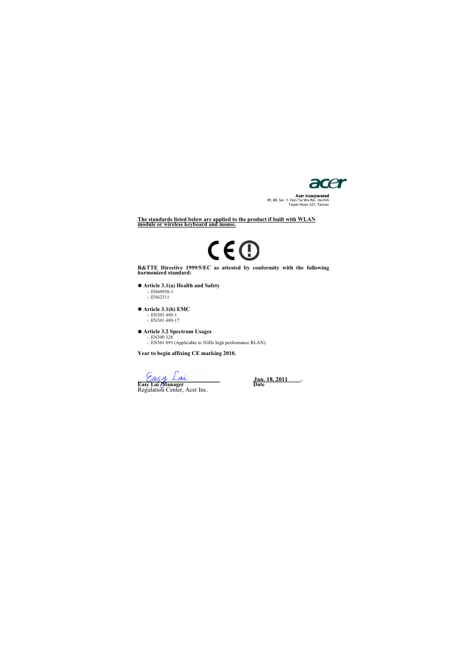 Acer P1203PB User Manual | Page 73 / 74