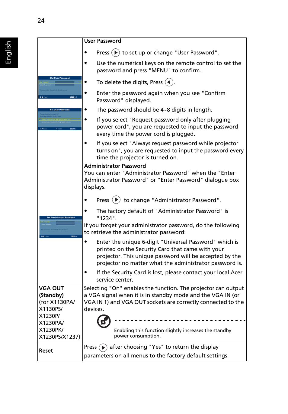 Acer X1237 User Manual | Page 34 / 57