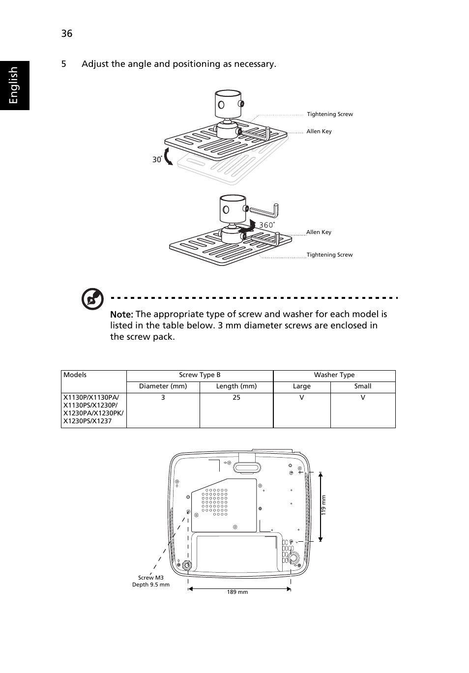 English | Acer X1237 User Manual | Page 46 / 57