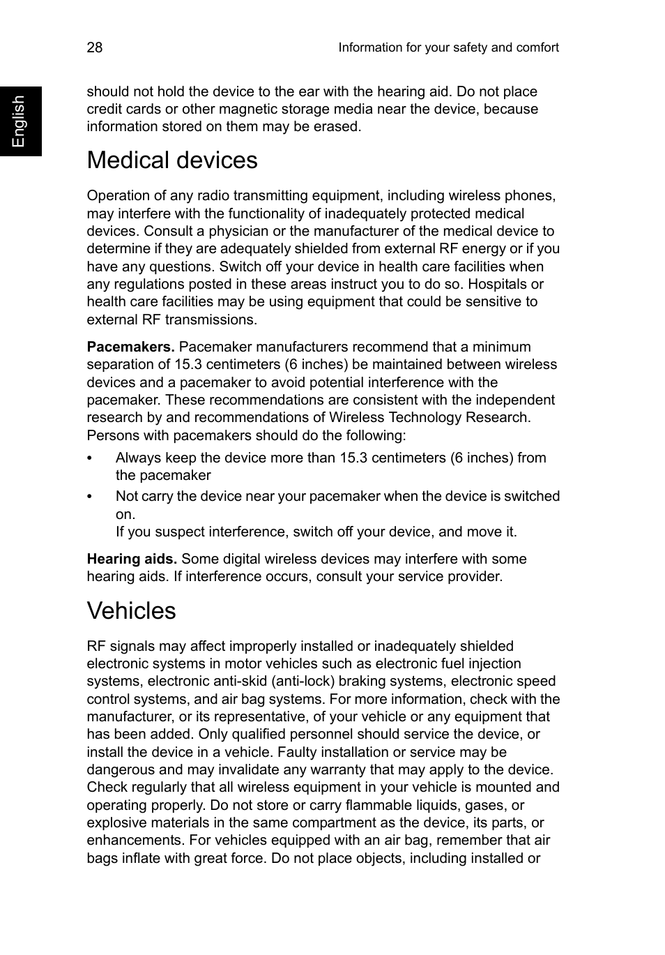 Medical devices, Vehicles, Medical devices vehicles | Acer C720 User Manual | Page 28 / 36