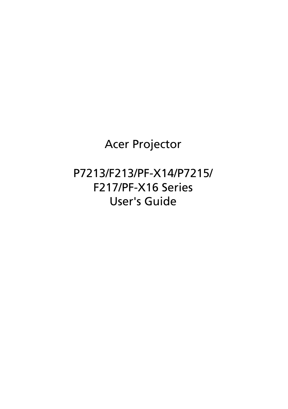 Acer P7215 User Manual | 59 pages