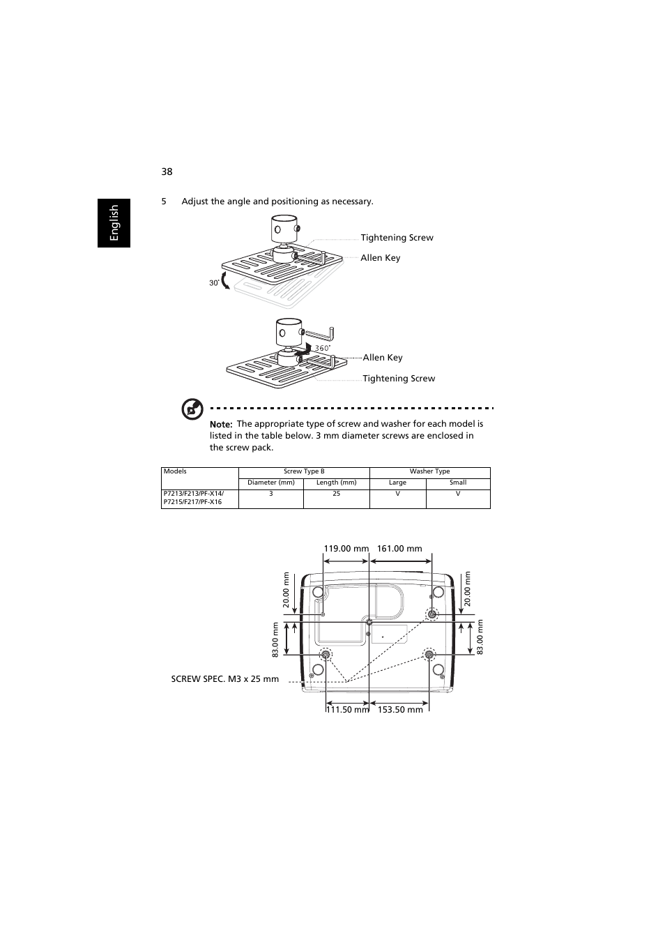 En gl ish | Acer P7215 User Manual | Page 48 / 59