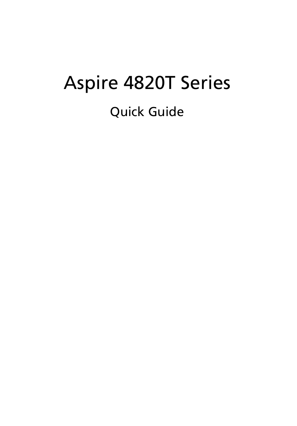 Acer Aspire 4820TZ User Manual | 10 pages