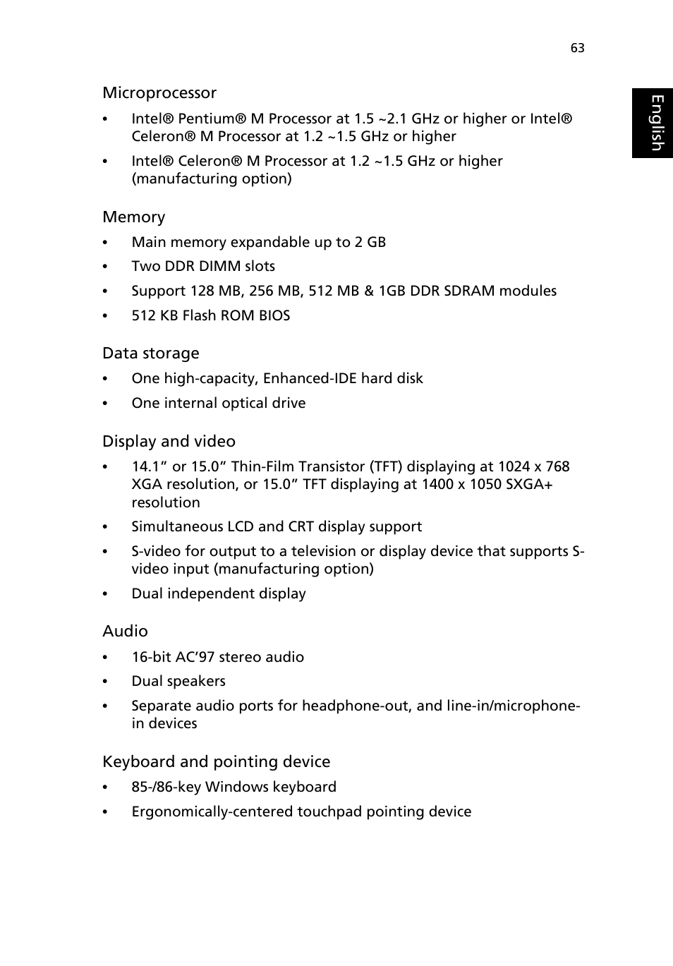 Acer TravelMate 4050 User Manual | Page 71 / 92