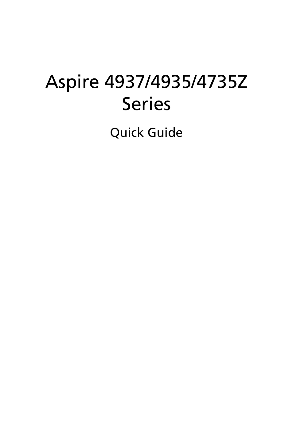 Acer Aspire 4937 User Manual | 12 pages