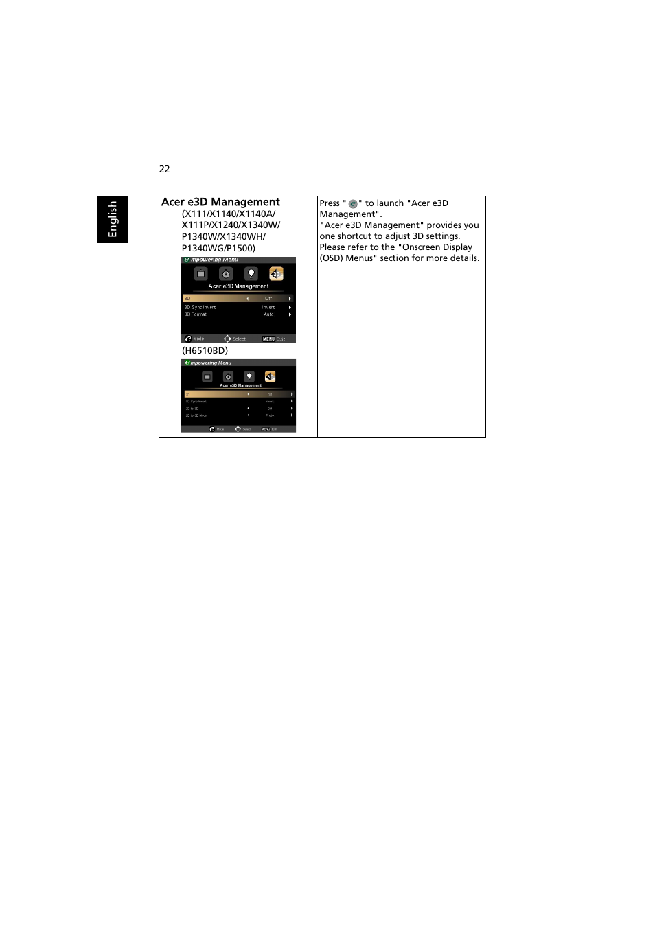 D "acer e3d management". press | Acer P1500 User Manual | Page 32 / 70