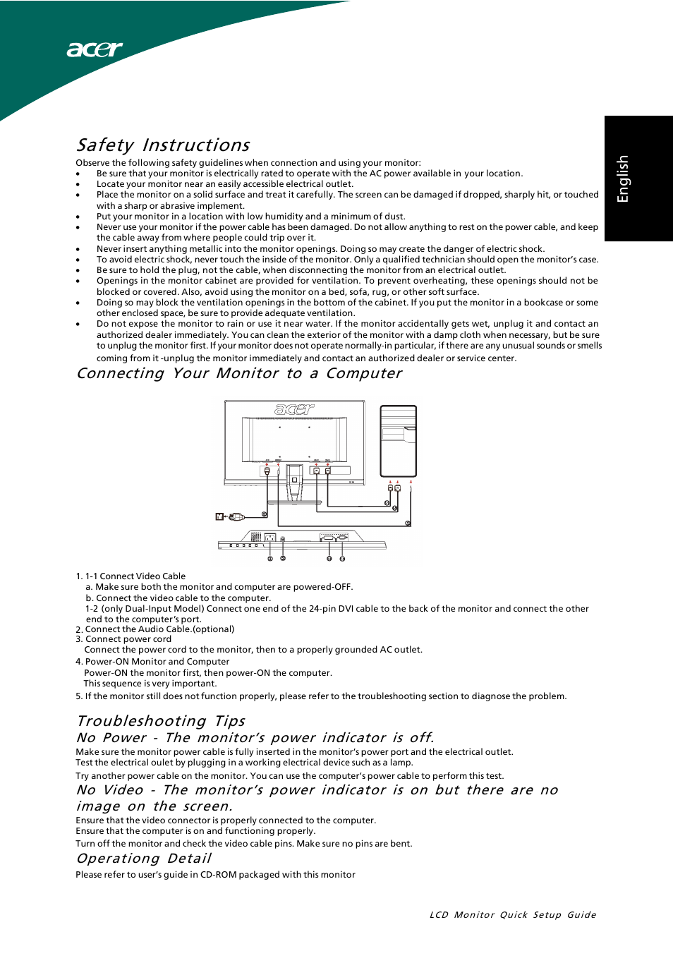 Acer P206HV User Manual | 3 pages