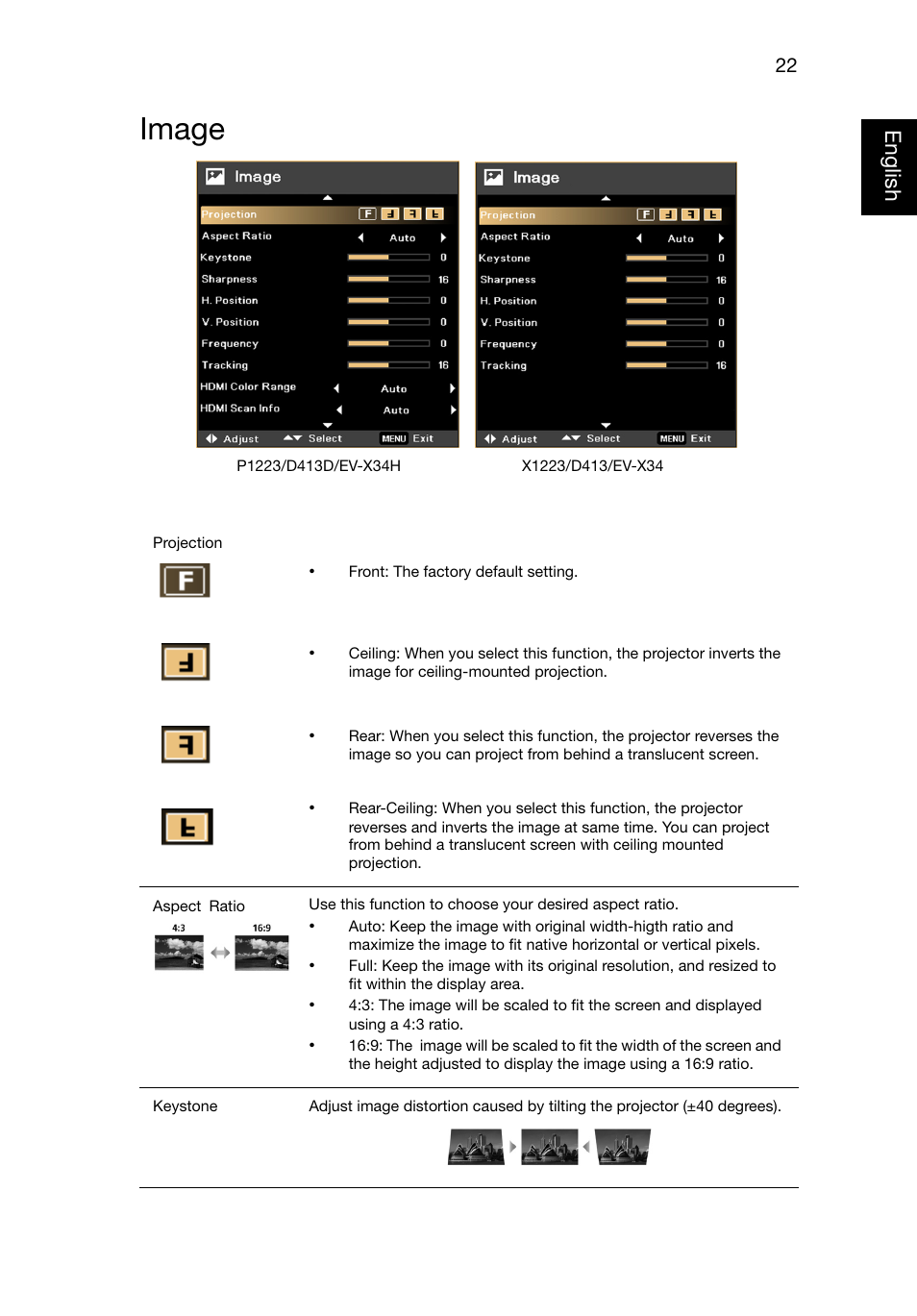 Image, Eng lish english | Acer P1223 User Manual | Page 31 / 64