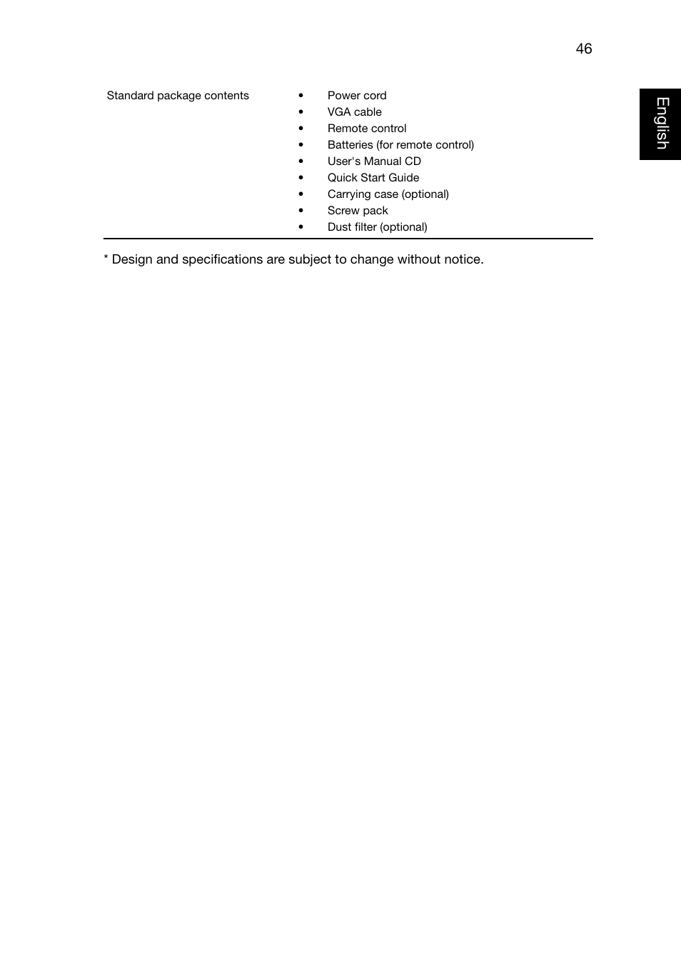 Eng lish english | Acer P1223 User Manual | Page 55 / 64