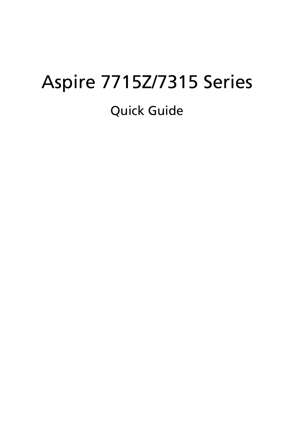 Acer Aspire 7315 User Manual | 11 pages