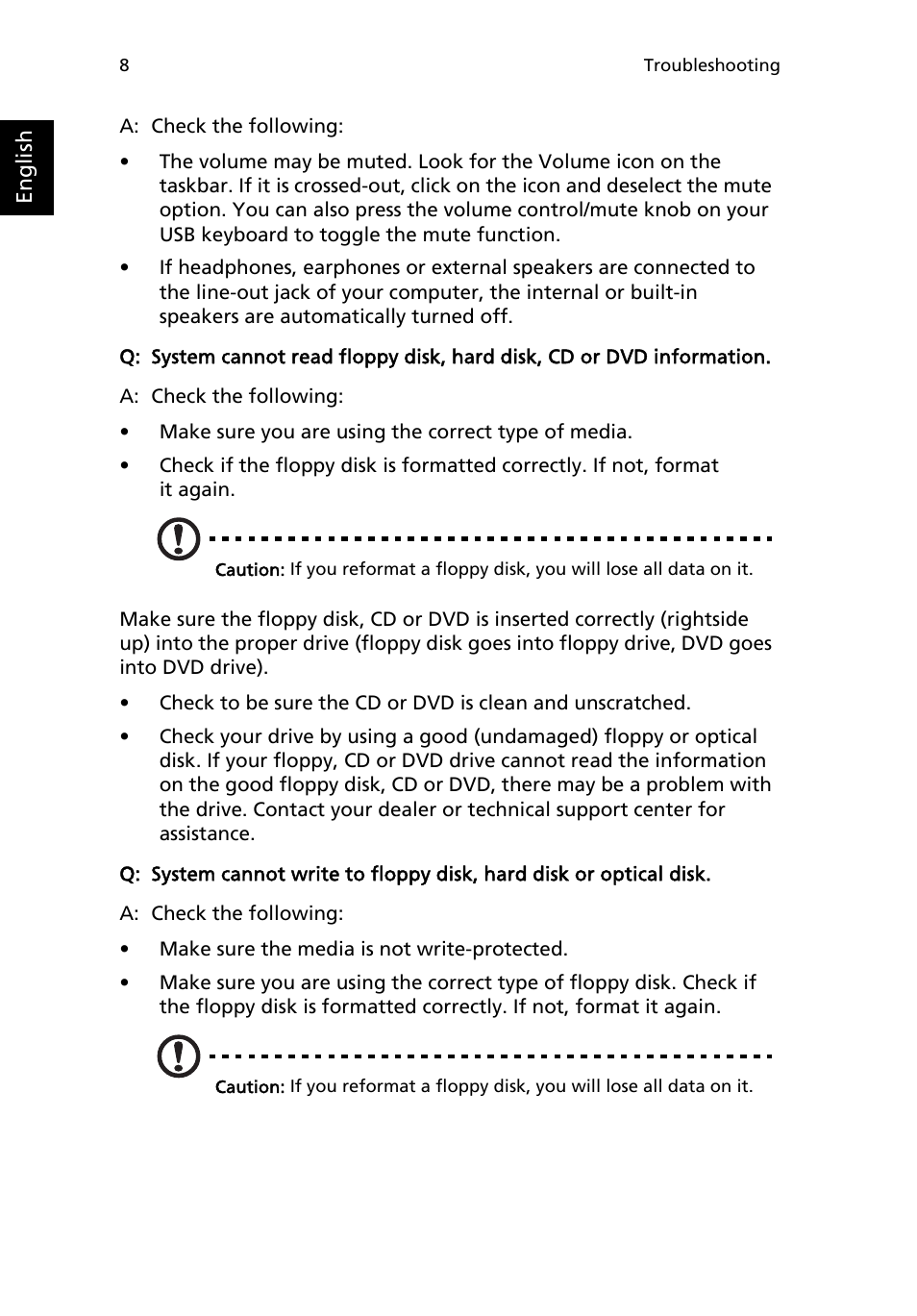 Acer Aspire T136 User Manual | Page 12 / 22