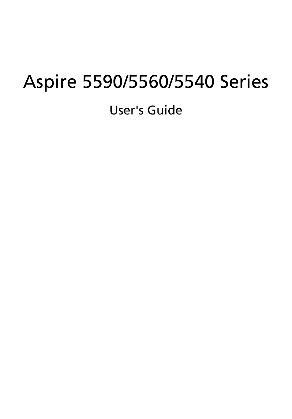 Acer Aspire 5540 User Manual | 116 pages