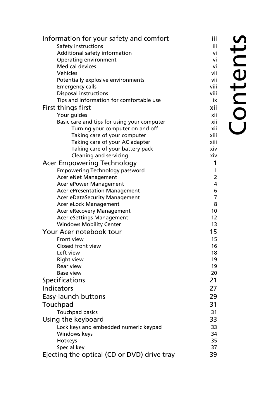 Acer Aspire 5540 User Manual | Page 15 / 116