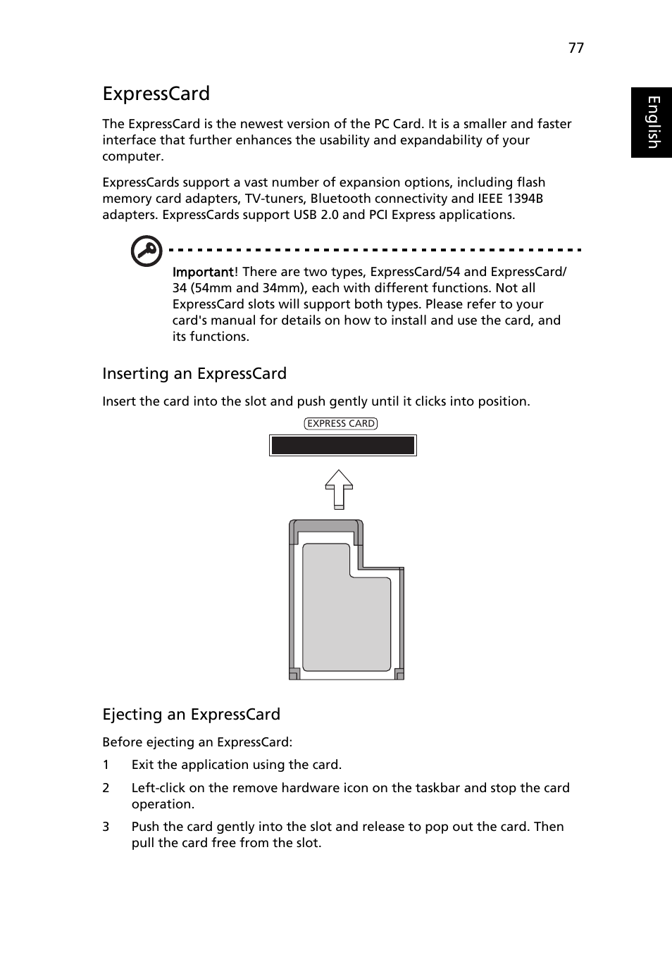 Expresscard | Acer Aspire 5920G User Manual | Page 96 / 120