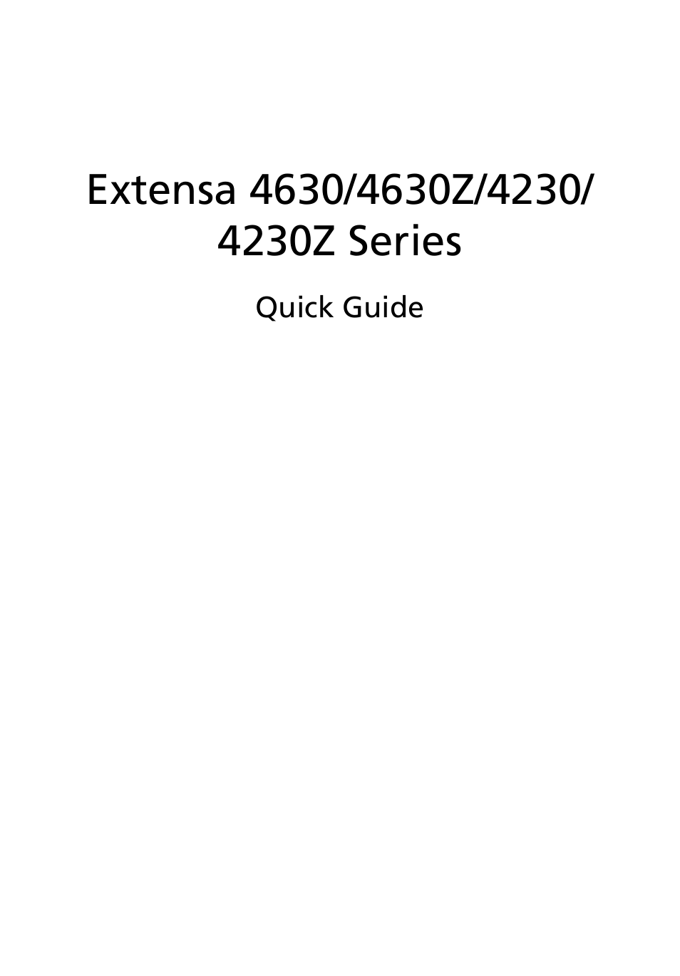 Acer Extensa 4630Z User Manual | 12 pages