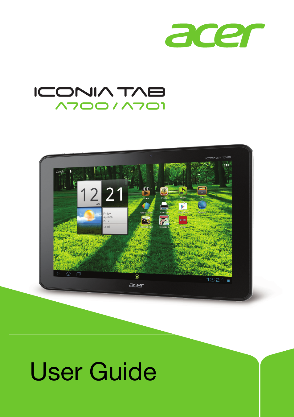 Acer A700 User Manual | 66 pages