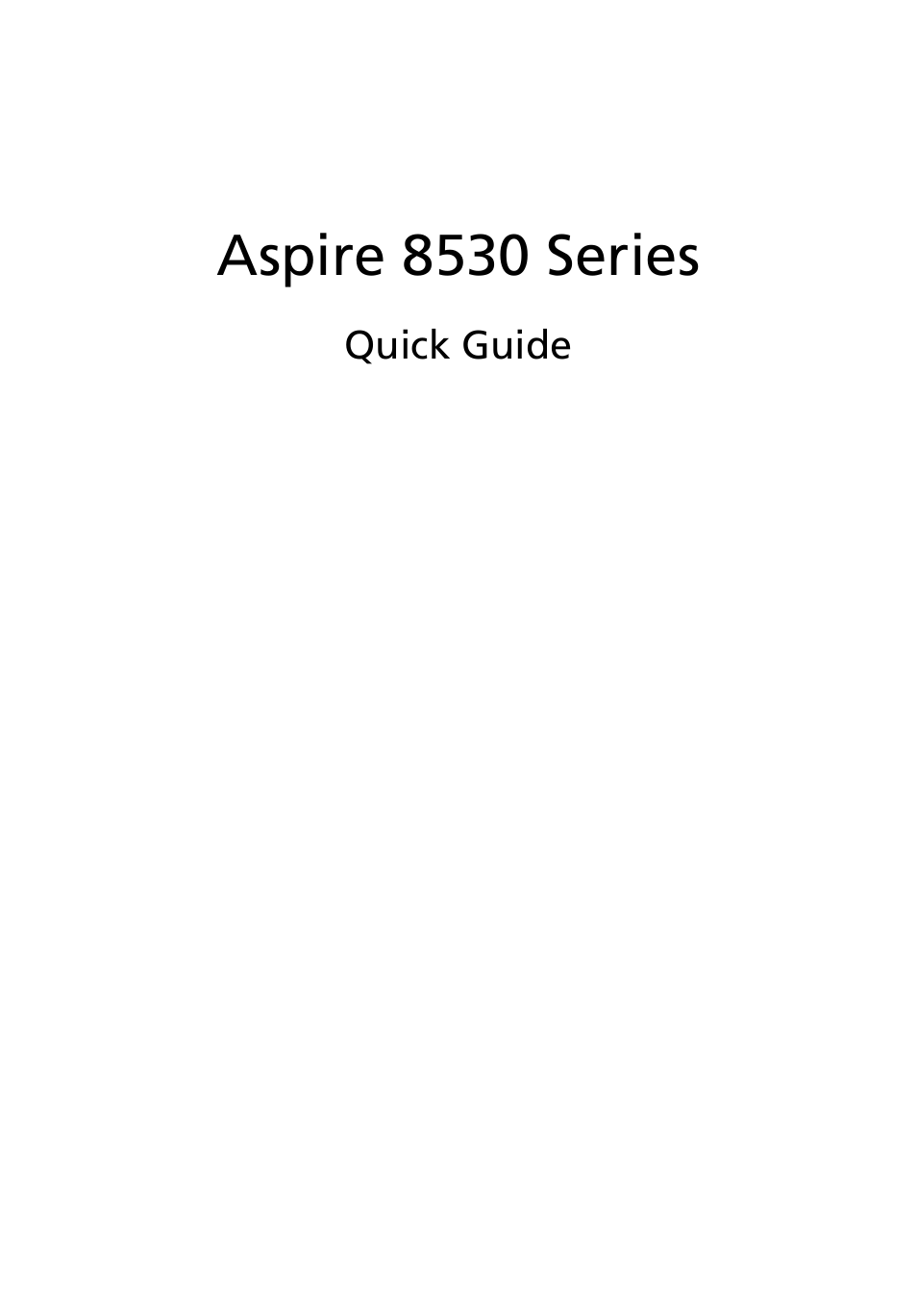 Acer Aspire 8530 User Manual | 12 pages