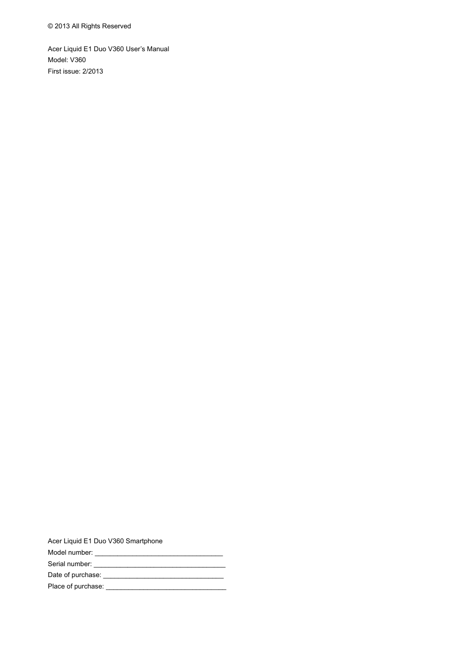 Acer V360 User Manual | Page 2 / 71