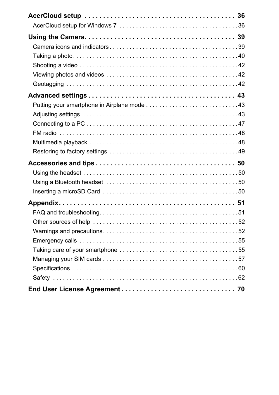 Acer V360 User Manual | Page 4 / 71