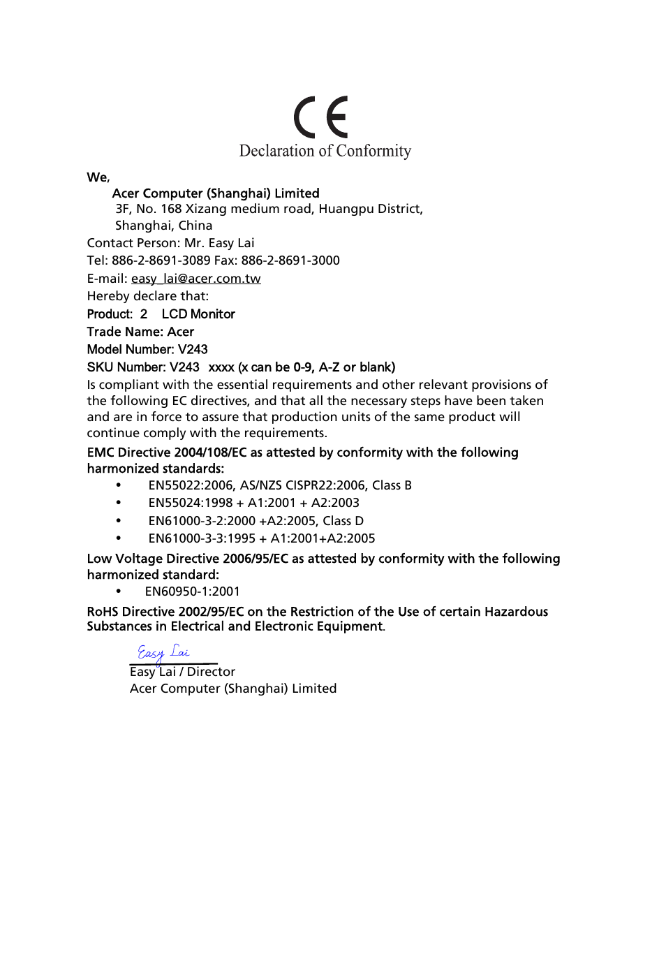 Acer V243H User Manual | Page 11 / 29