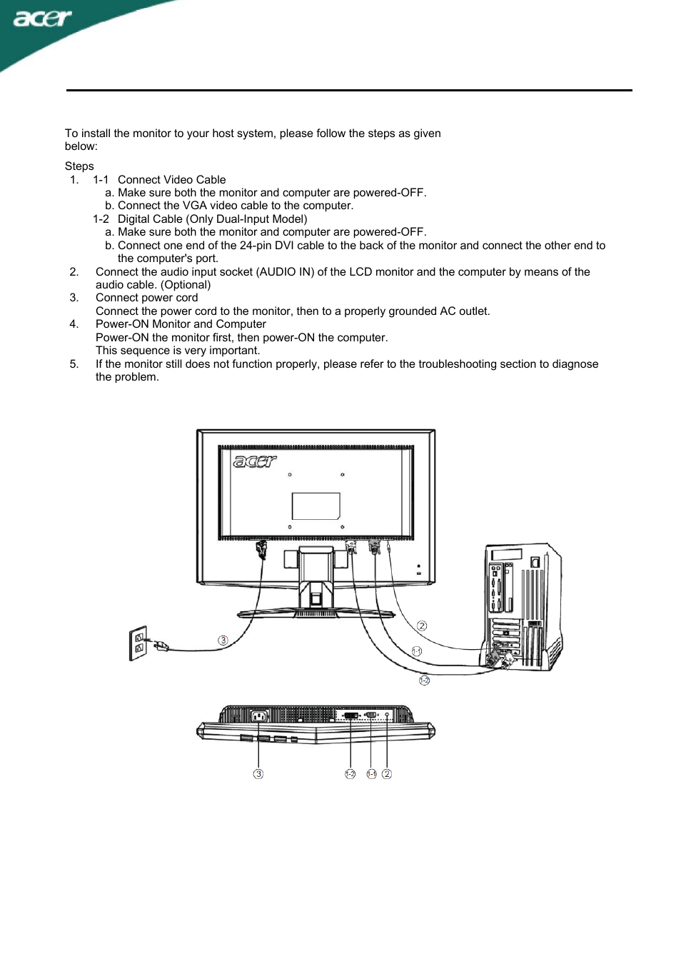 Installation, X233h | Acer X233H User Manual | Page 14 / 23