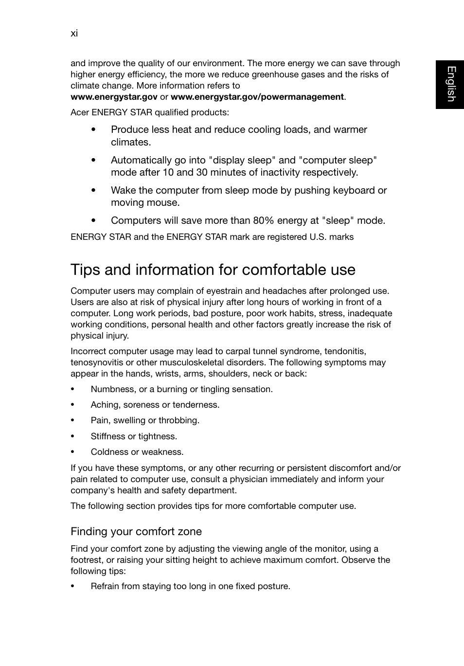 Tips and information for comfortable use | Acer TravelMate P245-MG User Manual | Page 11 / 87