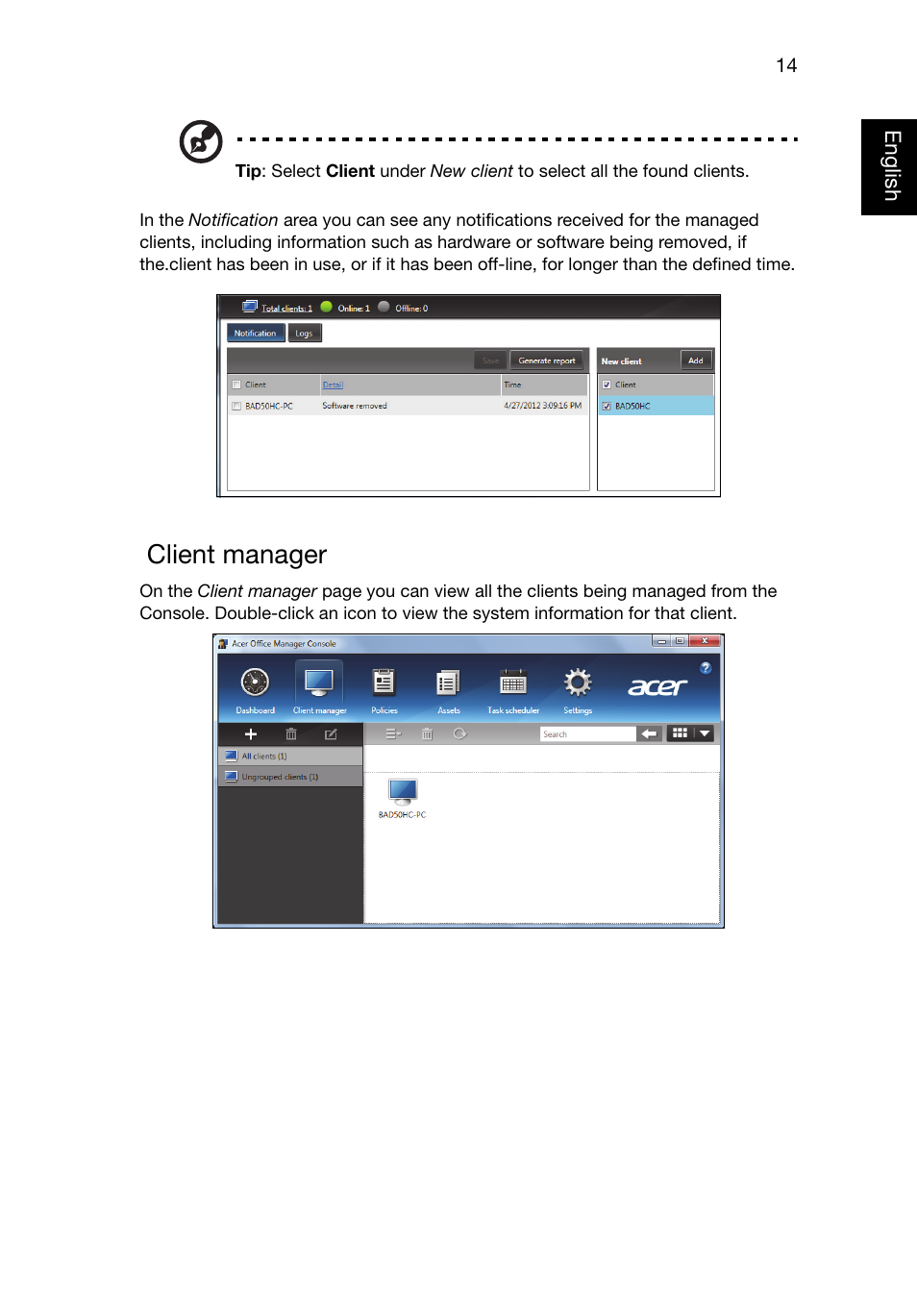 Client manager | Acer TravelMate P245-MG User Manual | Page 33 / 87