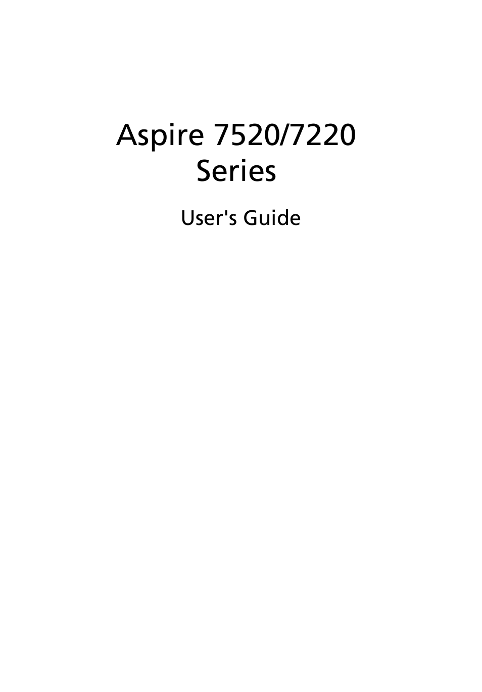 Acer Aspire 7520 User Manual | 119 pages