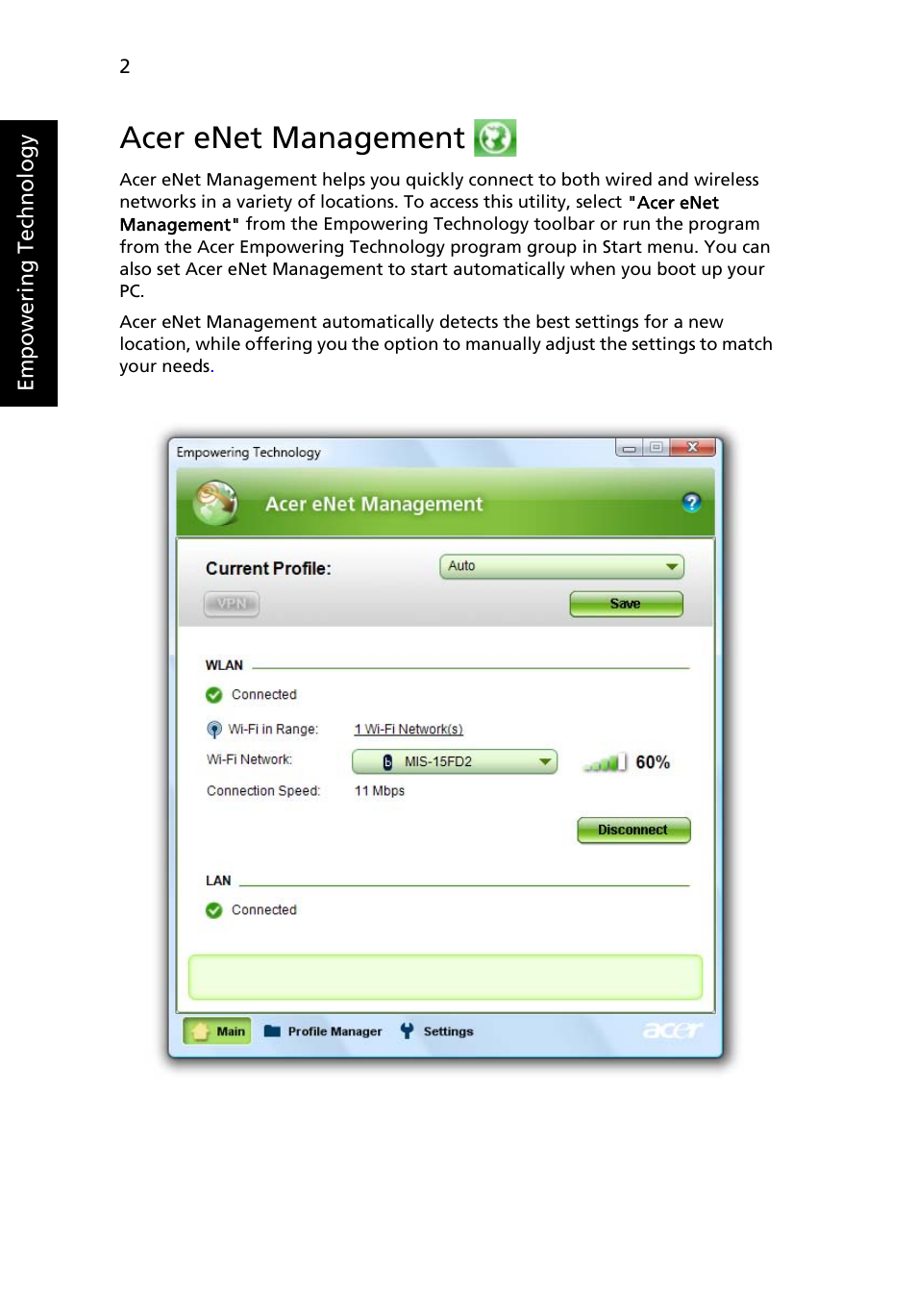 Acer enet management | Acer Aspire 7520 User Manual | Page 22 / 119