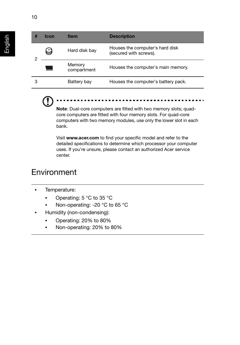 Environment | Acer Aspire V3-7710 User Manual | Page 10 / 10